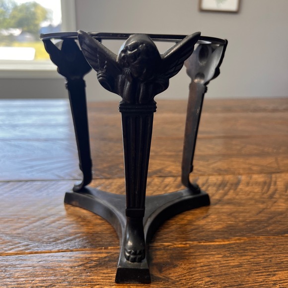 Other - Vintage Cherub Angel Cast Metal Tripod Stand Bowl Holder Paw Feet Bronze Tone